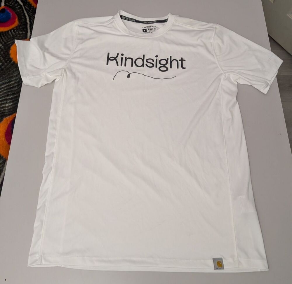 Carhartt Force Sun Defender Mens M White Graphic T-Shirt Kindsight Short Sleeve
